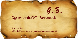 Gyuricskó Benedek névjegykártya